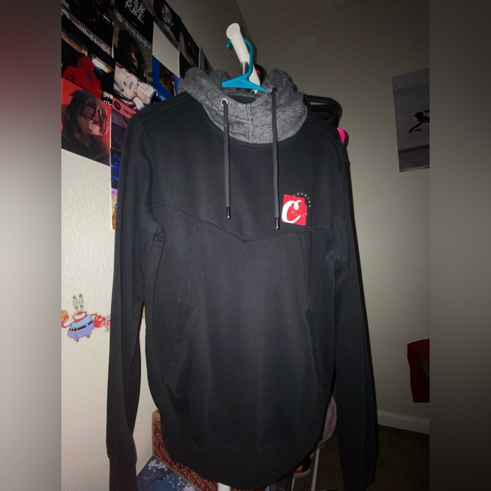 Vintage Cookies Black Hoodie with red box logo
